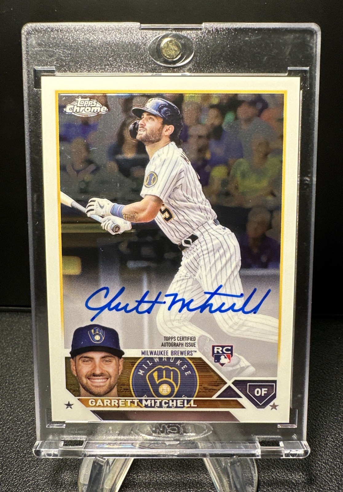 2023 Topps Chrome Update Garrett Mitchell Rookie Chrome Auto #RA-GM Brewers