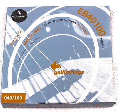 Gallistrings Eb40100 4-String Bass Guitar Strings, NEW