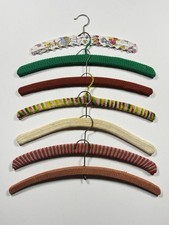 Vintage Crochet  Padded Hanger Lot Set of 6 Mixed Colors