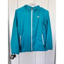 The North Face Hydrenalite Girls Hooded Windbreaker Rain Jacket Blue SZ L 14-16