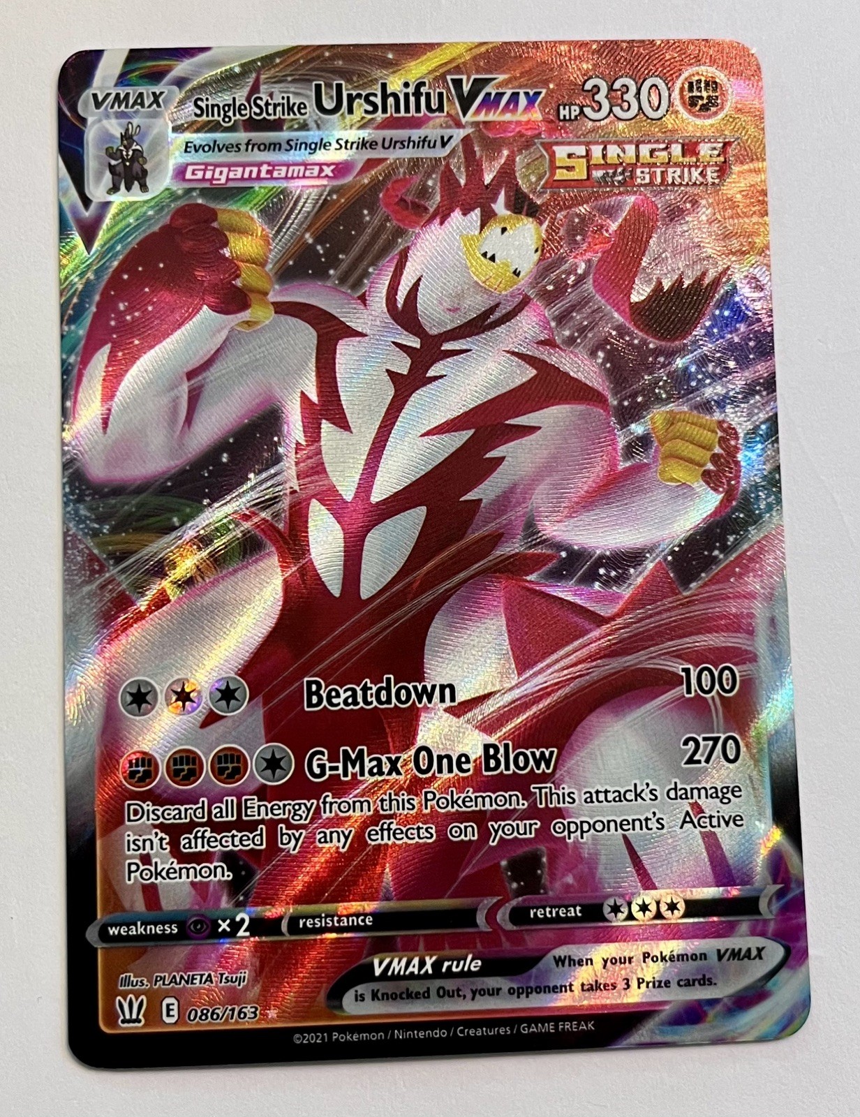 Single Strike Urshifu Vmax 086/163 Battle Styles NM Full Art Ultra Rare Pokemon