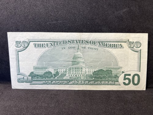 Series 1996 US Fifty Dollar Bill Note $50 AB 71039508 A - Picture 4 of 4