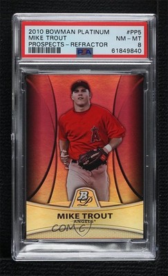2010 Bowman Platinum Prospects Thin Stock Refractor /999 Mike Trout #PP5 09an
