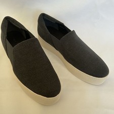 Vince Women's Warren Slip-On Platform Sneakers Gray Suede Size 9.5/39.5