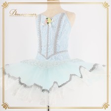 Chacott White Ballet Tutu Costume for Dance Recital  Competition, Size 4B