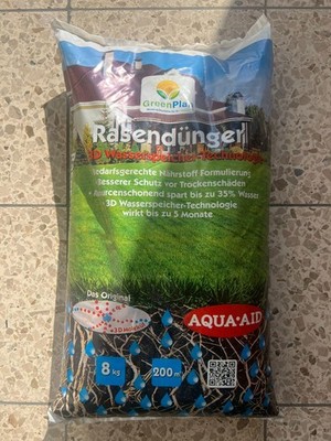 GreenPlan RASENDÜNGER mit 3D Wasserspeicher 8 kg NPK 14+2+5 Langzeit org.-min.