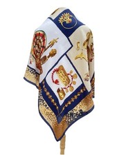 AS2#Codello 100% Silk Scarf Baroque Regal Pri...