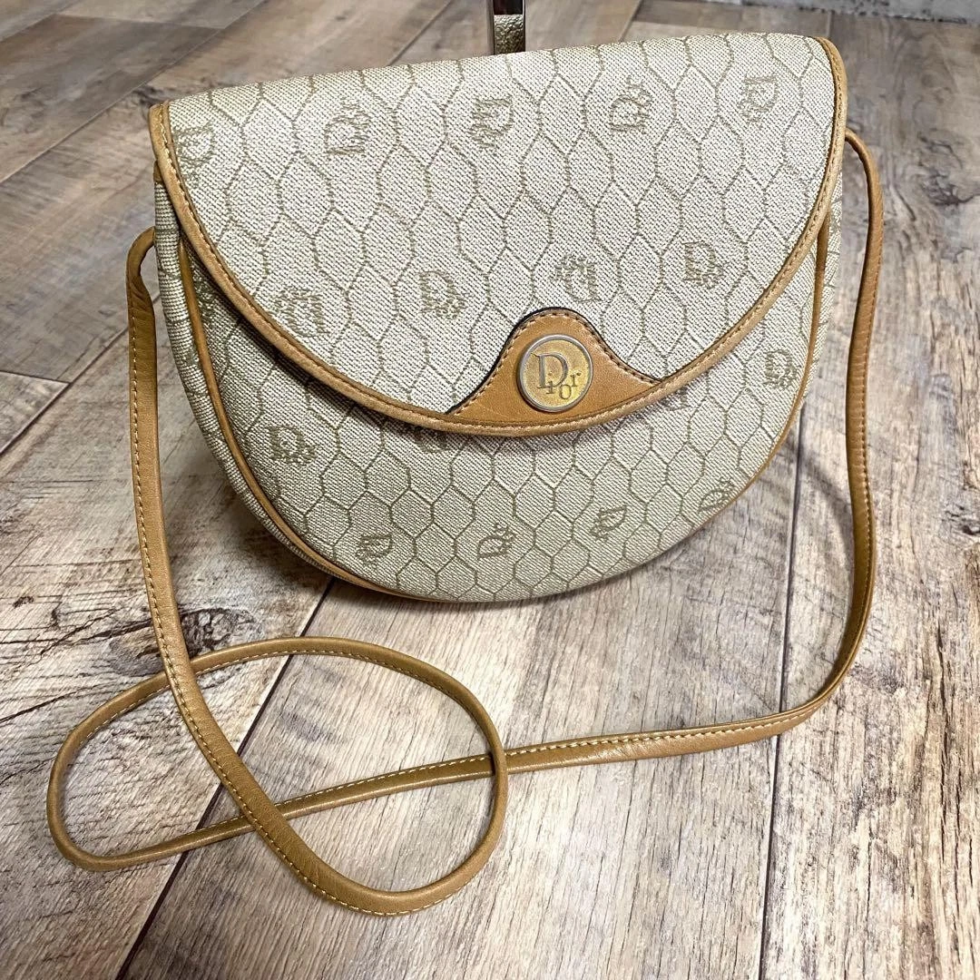 Véritable mini sac à bandoulière Dior motif nid d'abeille bandoulière pochette cuir