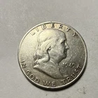 1949 D Franklin Half Dollar 90% Silver 50c US Coin Collectible