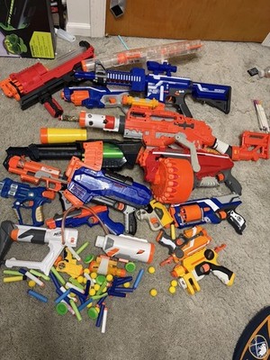 NERF N-Strike Elite Dart Blaster Lot w/ Soft Foam Darts & Accessories