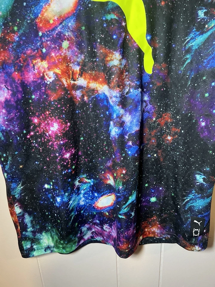 Puma мальчиков YL 14-16 рубашка новый с Ярлыками Galaxy печать желтый логотип  - Изображение 2 из 4