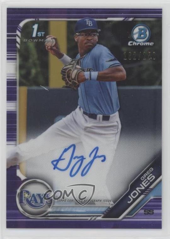 2019 Bowman Draft Chrome Pick Purple Refractor /250 Greg Jones #CDA-GJ Auto 1n4o