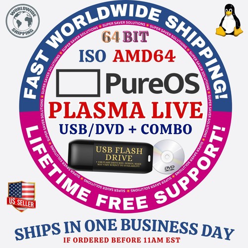 PureOS LINUX OS ISO 64BIT USB-DVD LIVE-FULL INSTALL BYZANTIUM PLASMA GNOME - 第 6/6 張圖片