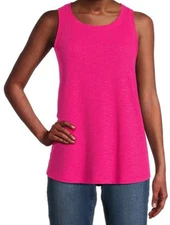 Time and Tru Women's XL 16-18 Ribbed Swing Tank Top Smokin Hot Pink NEW