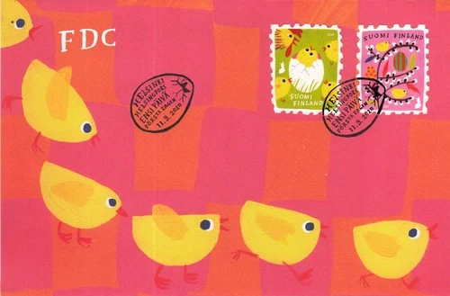 Easter Little Yellow Chicks Stamps Finland Mint FDC Cover 2020