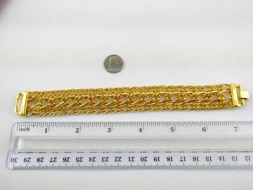 Kenneth Jay Lane Gold Tone Chain Links Bracelet with Dust Bag 7 Inch Length Fit - 第 11/11 張圖片