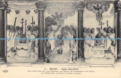 R053198 Reims Eglise Saint Remi Flachreliefs dits des Trois Baptemes du Christ de