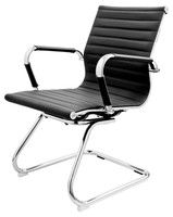 Febland Eames Style Dining Chair, Faux Leather, Black Febland Eames Style Dining Chair, Faux Leather, Black