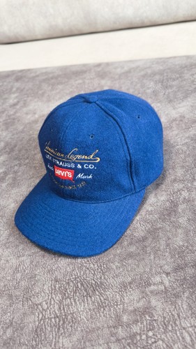 Vintage 90' Levi’s Strauss Cap Strap Back Hat American Legend Blue Wool - Picture 10 of 18