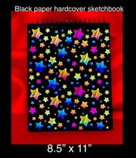 Black Paper Sketch Book Hardcover Durable Wire bound 8.5  x 11  by Pen Gear