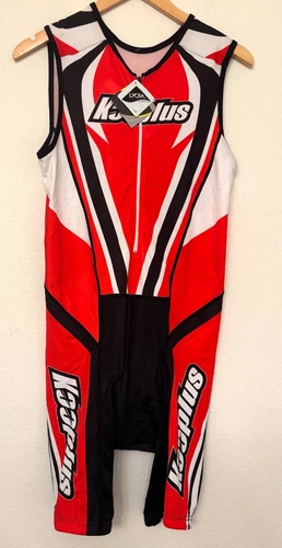 Kooplus cycling Men's cycling Endurance Bib Shorts Black White & Red New Large