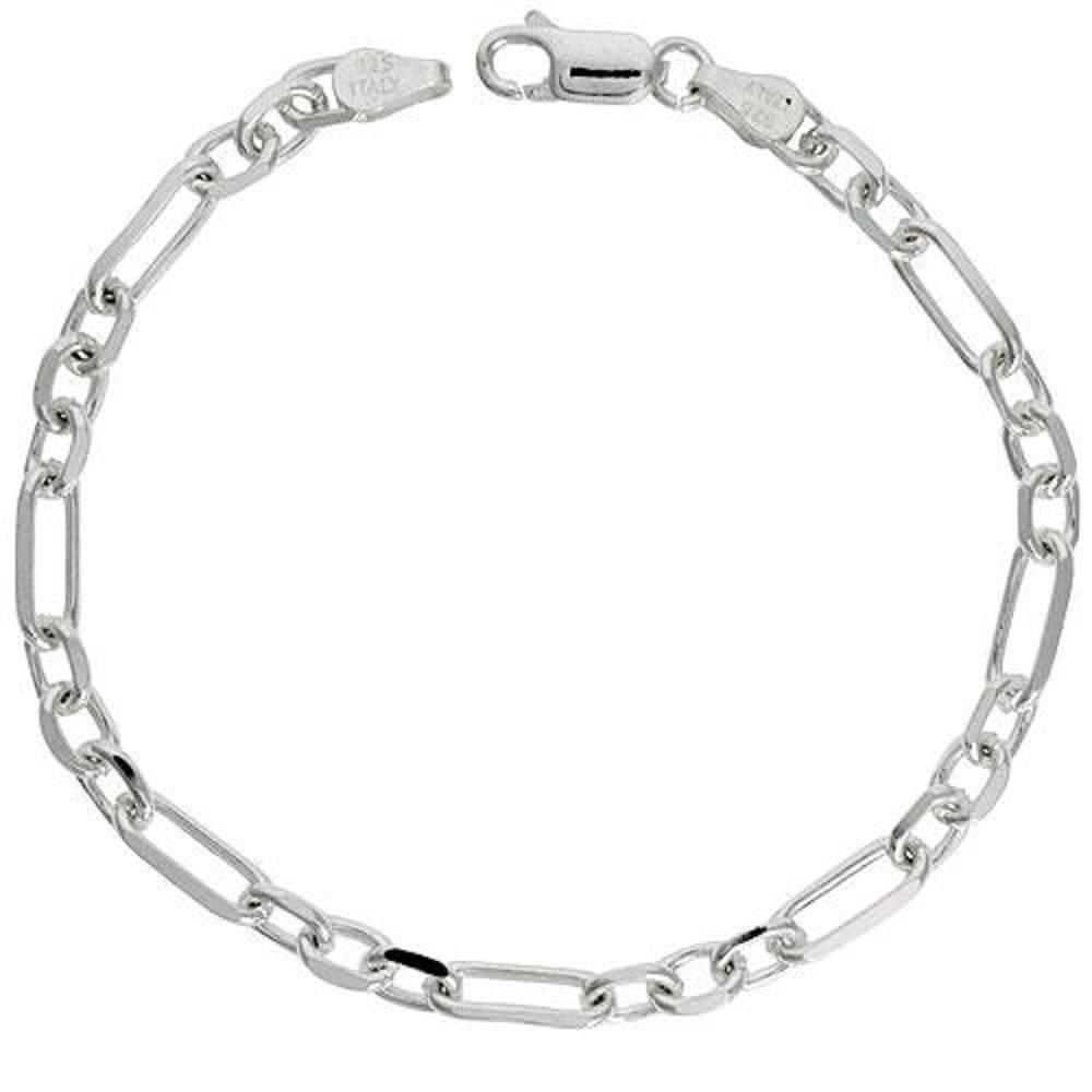 3mm,4mm,5mm Sterling Silver Italian FigaroCable Chain Necklace or