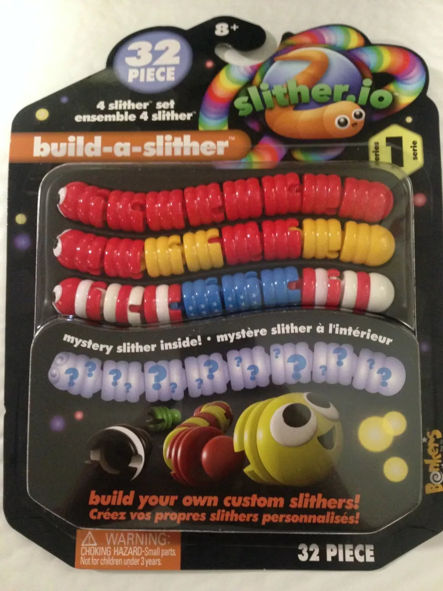 Bonkers Slither.io Series 1 Build-a-slither 32 PC 4 Slither Set