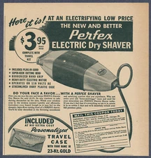 Perfex Electric Dry Shaver Vintage Magazine Ad 1946