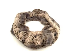PEACE & PEARLS Women's Warm Cozy & Soft Faux Fur Infinity Scarf Brown EUC