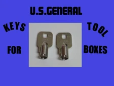 US GENERAL SET OF 2 TUBULAR REPLACEMENT KEYS 0004 - 1035 TOOL BOX FREE SHIPPING