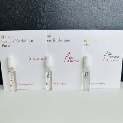 A La Rose, L'eau A La Rose, L'Homme A La Rose Perfume Vial Sample 2ml (3pcs)