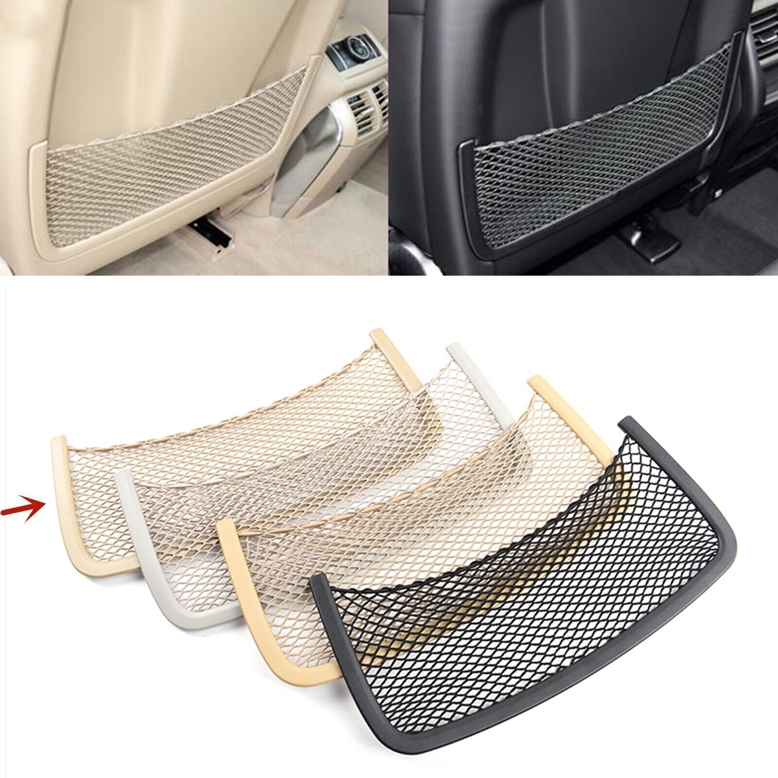 Beige Car Inner Front Seat Rear Storage Net For 20152019 Mercedes Benz