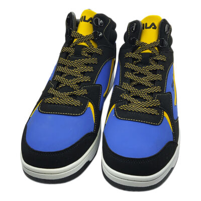 MSRP $94.99 NWT FILA MEN'S BLACK BLUE MID TOP PLUS LACE UP SNEAKERS SIZE 10