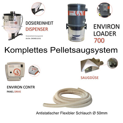 ENVIRON Saugsystem mit Schlauch und Saugsonde, Pelletsaugsystem Pelletaustragung