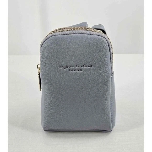NWOT Taomicmic Un Jour De Chance Crossbody Sling Grayish Blue Purse Vegan