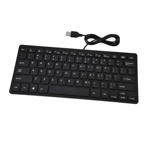 Black 78 Keys Ultra Thin Mini USB Wired Keyboard For Desktop Computer Laptop Set - Picture 13 of 22