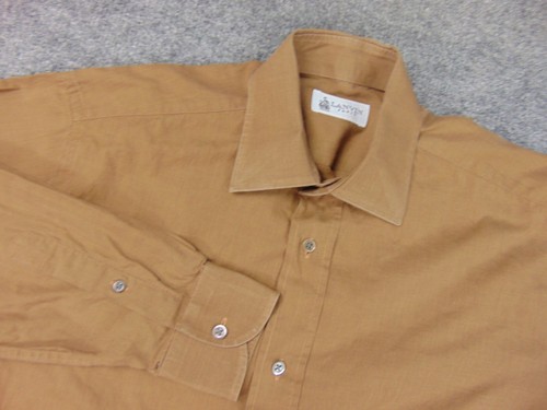 Lanvin Paris Shirt Mens 39x15.5 Brown Dress Shirt Made in France