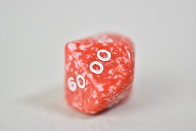 Koplow Games OOP Two Toned Red D% Percentile Polyhedral RPG TTRPG