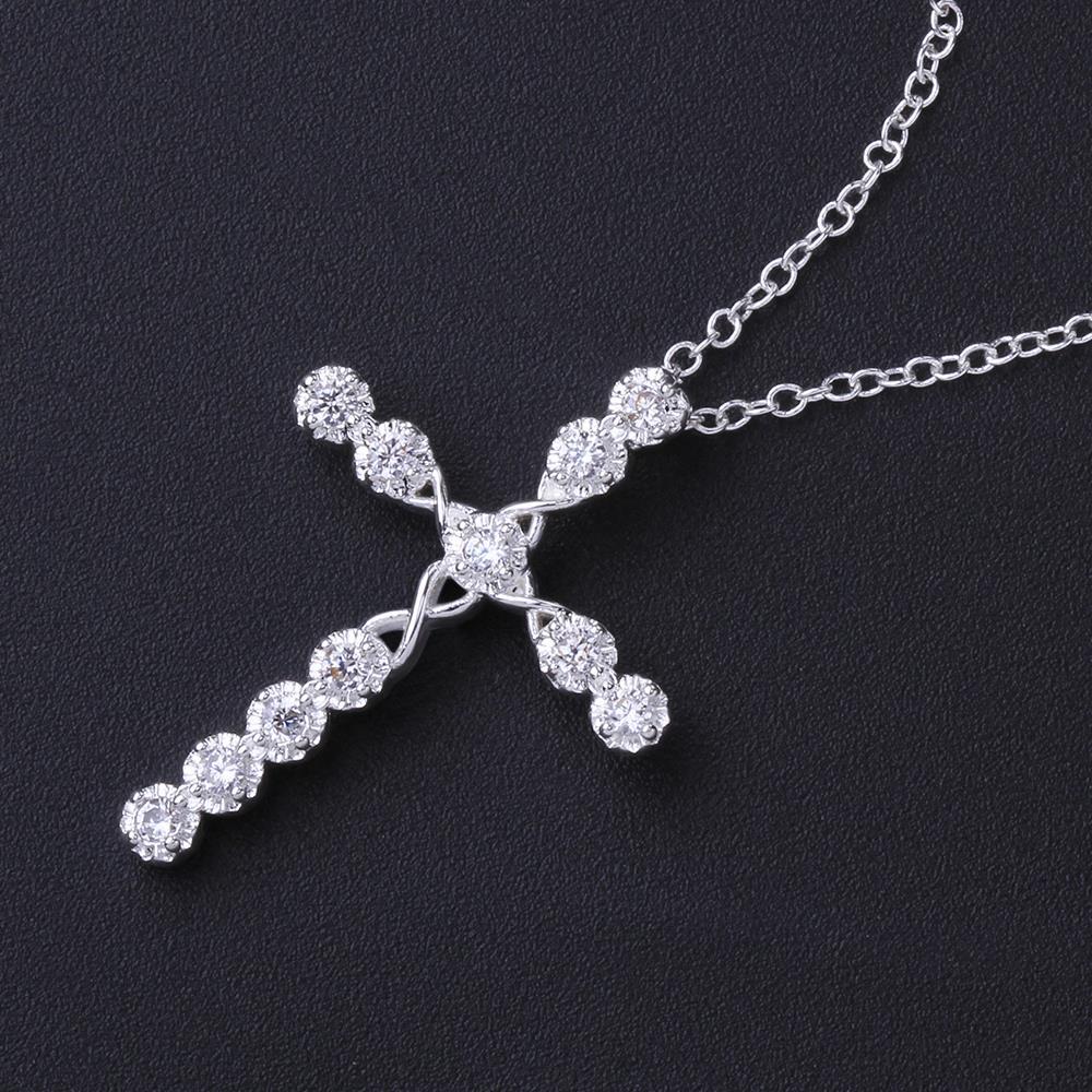 925 Sterling Silver Necklace Pendant Cross Cubic Zirconia DLN668 | eBay