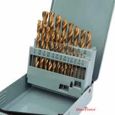 21PCS Drill Bit Set HSS Titanium Multi-Bits Twist Metal Tools 135 Split Point