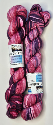 Stone Barn Fibers 100% Merino Wool Superwash yarn in ''Rose of Sharon'' 200yd ea