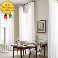 White Pinch Pleated Curtains 90 Inches Long for Living Room Pinch Pleat Linen Dr