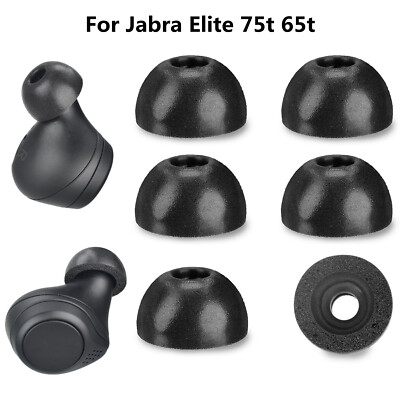 6Pack Memory Foam Ear Tips Cover for Jabra Elite 75t 65t Headphone