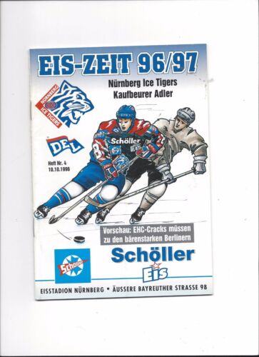 Program DEL: NORYMBERGA ICE TIGERS - KAUFBEURER ORZEŁ 10.10.1996, sezon 96/97 - Zdjęcie 1 z 1