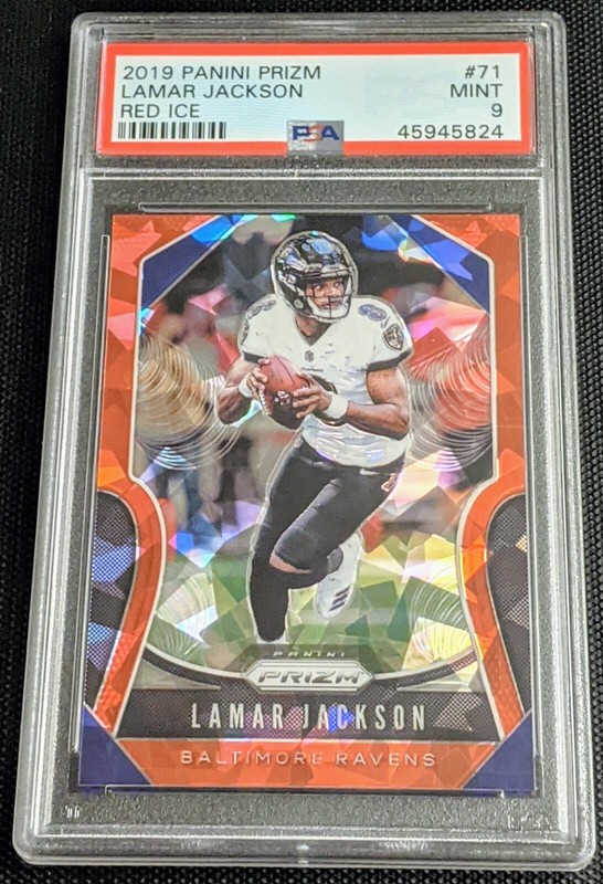 2019 Lamar Jackson 2nd Year #71 Panini Prizm Red Ice Prizm PSA 9 Mint