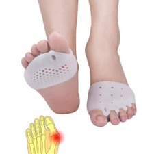 4Pcs Metatarsal Pads Toe Separator Gel Metatarsal Cushion Toe Separators White