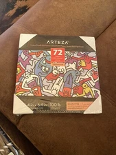 Arteza Coloring Book for Adults, Doodle Designs, 72 Sheets, 100 lb, 6.4x6.4 inch