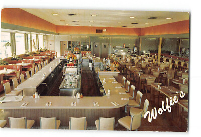 St Petersburg Florida FL Vintage Postcard Wolfie's Restaurant Interior View
