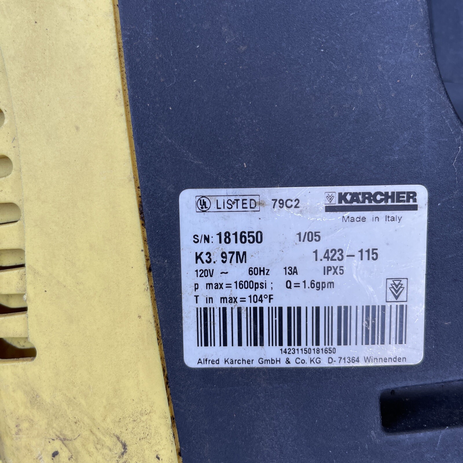 Karcher K3-97M Pressure Electric Power Washer Upper Handle OEM Replacement
