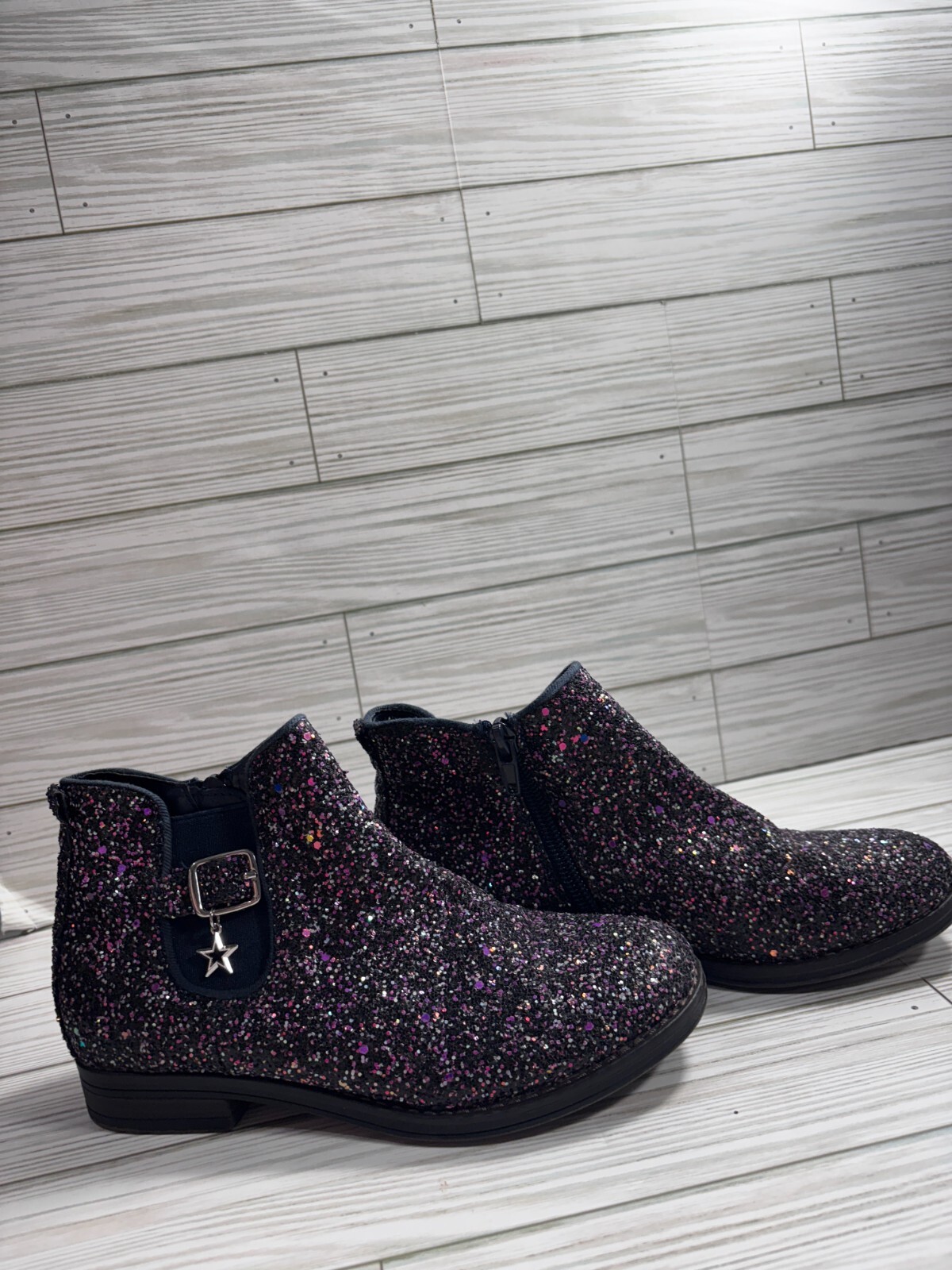 Glitter Star Ankle Boots for Girls Size 2 by CupCake Coutour-image